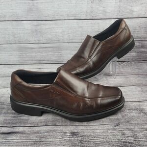 Ecco Loafers Men 45 EU 11-11.5 US Helsinki Shoes Brown Leather Slip on